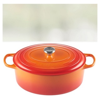 Le Creuset Signature Bräter oval 33 cm ofenrot, Emaille hell