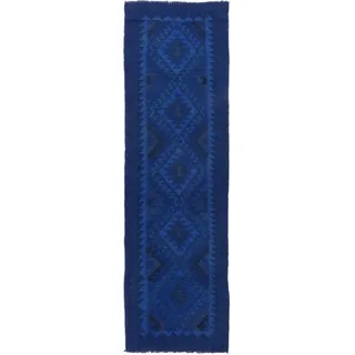 Nain Trading Orientteppich Kelim Afghan Chromatic 82x285 Handgewebter Orientteppich Läufer, rechteckig, Höhe: 5 mm blau