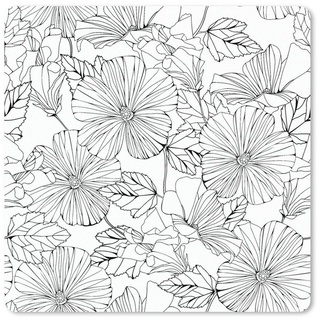 MuchoWow Gaming Mauspad Blumen - Schwarz - Weiß - Design - Flora (1-St), Gaming, Rutschfester Unterseite, Mausunterlage, 60x60 cm, XXL, Großes bunt 60x60 - 60 cm x 60 cm