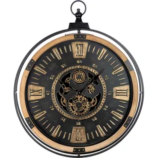 GILDE Wanduhr Wanduhr rund Pertador schwarz (Zahnrädermotiv, Uhrwerk, Wohnzimmer, Büro, Industrial, Dekoration) schwarz