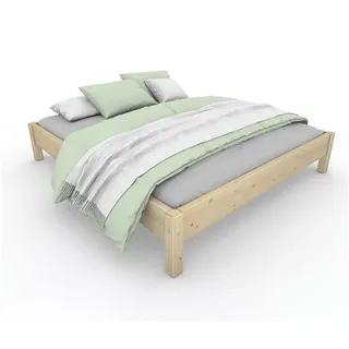 TUGA-Holztech Massivholzbett Holzbett Naturholzbett 80 x 200 cm 38 cm Bettgestell ohne Kopfteil, Br 70 80 90 100 120 140 160 180 200 Lg 200 220 H=38/48/58 cm 80 cm x 200 cm x 38 cm