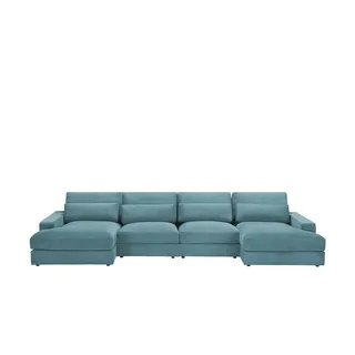 Sofa.de Wohnlandschaft Samt 3-Sitzer Grau