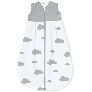 PINOLINO Schlafsack für Kinder - Babys 'Wölkchen, Winter, 130 cm, grau