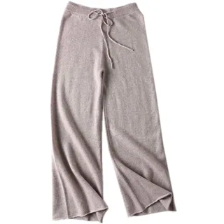 RRMY Damen Hose Strickhose aus Wolle und Kaschmir (Kamel, Medium) - M