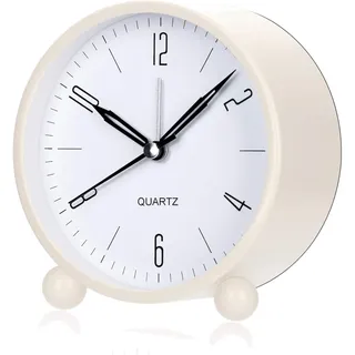 Wecker Analog Beleuchtet Stille  Schwarze Ziffern Schlafzimmer Geschenk