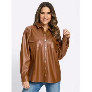 Sieh an! Lederimitat-Blusenjacke in cognac | Gr.: 54