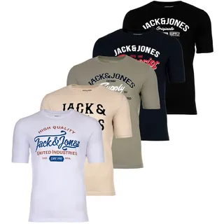JACK & JONES JJLEOGRA TEE CREW NECK 5PK Herren T-Shirt