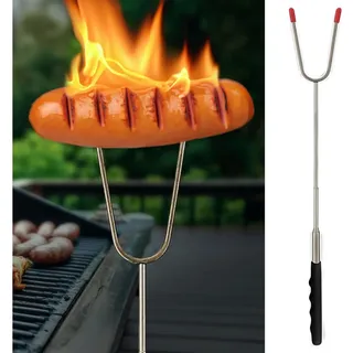 CEPEWA Grillbesteck-Set Grillspieß Teleskop 25er Set Edelstahl 7,5x25x1,5cm 24bis73cm Gabel