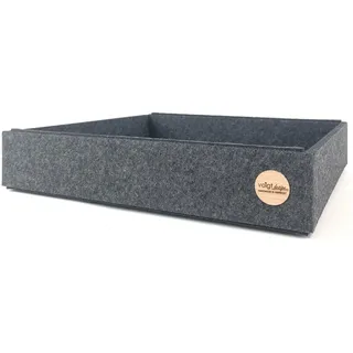 voigtdesign Box FILZ Aufbewahrung Ordnung Schubladenbox Regalbox Schrankbox Korb 6 Größen (G4H - 29x30x6cm, anthrazit meliert)