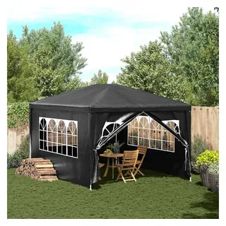 vidaXL Partezelt 4 x 3 m inkl. 4 Seitenteile Anthrazit