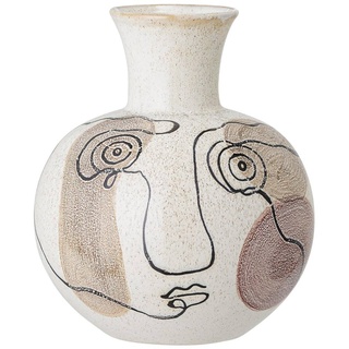 Bloomingville Vase mit Gesicht Steingut 22,5 cm beige