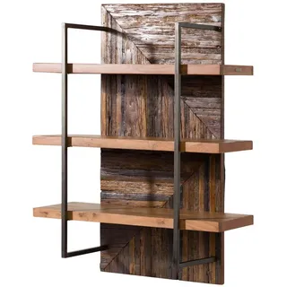 MASSIVMOEBEL24.DE Wandregal 90 x 40 x 120 cm Beige