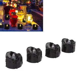 Schwarze Schmelzkerze, Halloween-lichtkerze, Batteriebetriebenes Teelicht, Flammenlose, Flackernde Schwarze Kerze, Ideal Für Partydekorationen Und Themenpartys.