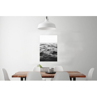 MuchoWow Poster Meer - Wasser - Natur - Schwarz und weiß, (1 St), Wandbild, Deko, Schlafzimmer, Wohnzimmer, Qualitätsdruck Dickes Papier bunt 60 cm x 90 cm