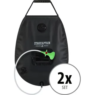 Stagecaptain Solardusche MD-20 Deluxe Showerqueen Mobildusche - Outdoor-Dusche für Camping & Co (Campingdusche, 2 St., Inkl. Netzbeutel und Aufhängevorrichtung), Reisedusche Solar mit Duschkopf grün|schwarz