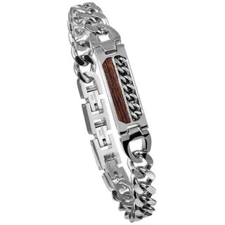 HOLZKERN Outlands Herren-Armband Walnuss/Silberfarben 90106310 Größe onesize
