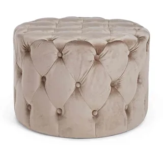 BIZZOTTO Pouf Lorella Samt 60 x 42 cm Beige