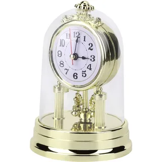 Wakects Tischuhr, Europäische Retro Gold Tischuhren Silent Uhr Quartz Wanduhr Kaminuhren batteriebetrieben Vintage Antik Kaminuhr dekorative für Wohnzimmer Schlafzimmer Büro