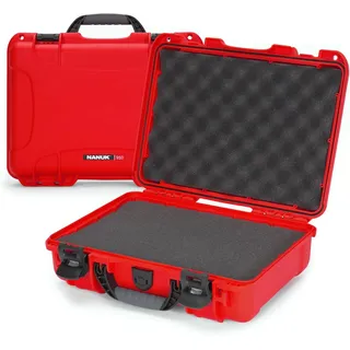 NANUK 910 – Wasserdichter Schutzkoffer aus NK-7-Kunststoff mit individuell anpassbarem Schaumstoff-Einsatz (36,3 x 28,2 x 11,9 cm) (Rot)