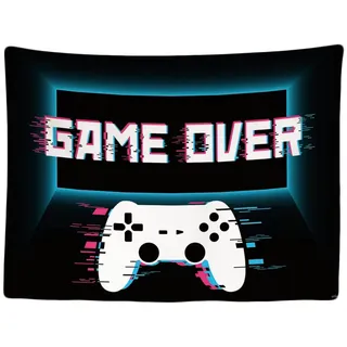 Ulticool - Wandteppich Dekoration Wohnung - Game Over Controller Monitor - 200 x 150 cm groß - Wandtuch Wandbehänge - Accessoires für Schlafzimmer Wohnzimmer Kinderzimmer