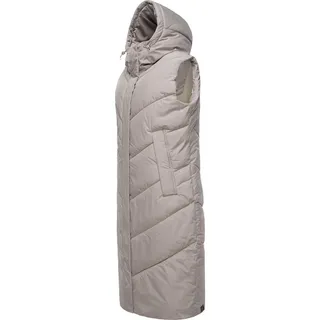 Ragwear Steppweste Suminka Vest Wasserdichte, lange Damen Winterweste braun S (36)