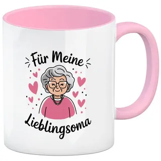 speecheese Tasse Für meine Lieblingsoma Kaffeebecher in rosa