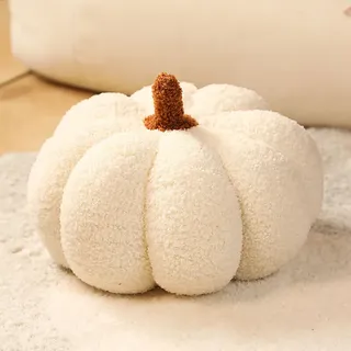 Sonstige Dekoartikel, Kürbis-plüschkissen, 28 Cm Extraweiches, Flauschiges Kürbis-plüschkissen, Herbst-halloween-/thanksgiving-kissen, Dekoratives Kürbis-sofakissen (weiß) Sonstige Artikel