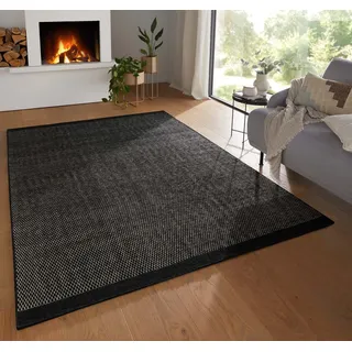 TaraCarpet Wollteppich TaraCarpet Rookie Modern fürs Wohnzimmer Schlafzimmer Esszimmer Wollt, rechteckig, Höhe: 5 mm, Kelim Wendeteppich schw. Wohnzimmer Schlafzimmer Esszimmer ca 140x200 schwarz 140 cm x 200 cm x 5 mm