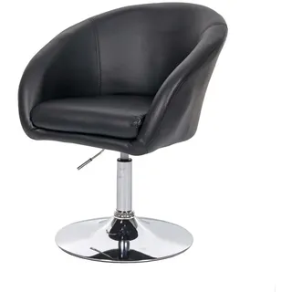 Esszimmerstuhl HWC-F19, Küchenstuhl Stuhl Drehstuhl Loungesessel, drehbar höhenverstellbar Kunstleder schwarz