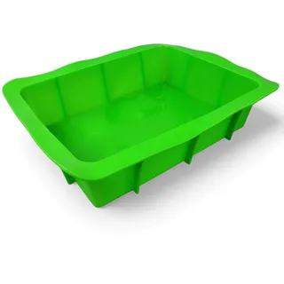 XXL Silikon Auflaufform zum Backen und Kochen (Grün) Antihaft, Ofenfest, Gefriergeeignet 30 x 20 cm, XL Airfryer Form, BPA-Frei, Kastenform Backform Kuchenform Silikonbackform SiIlikonform Lasagneform