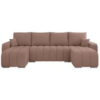 Wohnlandschaft mit Schlaffunktion Kirasso , rosa/pink , Maße (cm): B: 320 H: 86