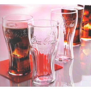 3 er Set Coca Cola Gläser Glas Konturgläser Konturglas 0,3 Liter