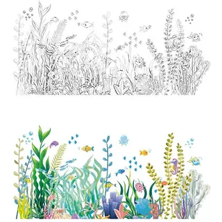 Zyronn Wandtattoo Hängende Rebe Blumen Wandaufkleber Blüten Blätter Vögel Wandsticker, Wohnzimmer Schlafzimmer Badezimmer Sofa Hintergrund Wanddeko