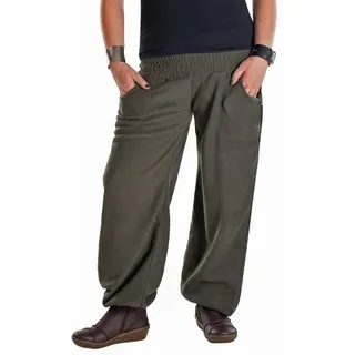 Vishes Fleecehose Warme Winter Thermohose Haremshose aus Fleece Hüfthose, Goa, Hippie Yoga Style grün