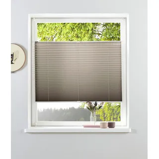 Plissee BRUNO BANANI "Lagos" Gr. 4, braun (hellbraun), B:70cm H:130cm, Obermaterial: 100% Polyester, Plissees, Fixmaß, Bestseller mit über 500 4,5-Sterne-Bewertungen, Klemmträger