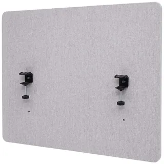 Mendler Akustik-Tischtrennwand HWC-G75, Büro-Sichtschutz Schreibtisch Pinnwand, doppelwandig Stoff/Textil ~ 60x75cm grau