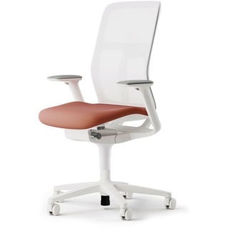 Wilkhahn - AT 187/71 Mesh Bürodrehstuhl mit Sitztiefenverlängerung, Sitz Remix 2-653 / Rücken weiß (Hartboden)