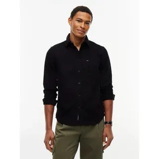 Tommy Jeans Langarmhemd REGULAR BABY CORDUROY SHIRT Regular fit mit Brusttasche schwarz 4XL (64)