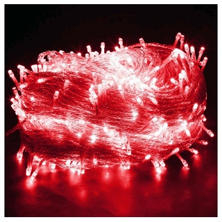 Sunicol LED-Lichterkette Wasserdicht, Weihnachten Außen Innen Party Beleuchtung Deko, 10-100M, 8 Modi Lichterkette für DIY Schlafzimmer Party Garten Hochzeit Deko rot