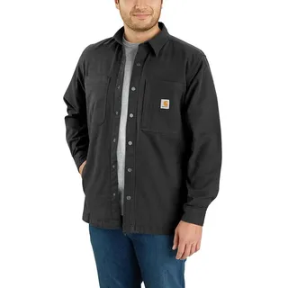 Carhartt Herren Rugged Flex Relaxed Fit Canvas Fleece-Lined Snap-Front Shirt Jac Work Utility Button Down Shirt (1er Pack) - XXL
