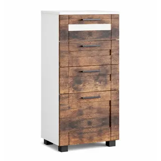 VCM Midischrank Schubladen Nilari 76 x 38 x 28 cm Weiß/Braun