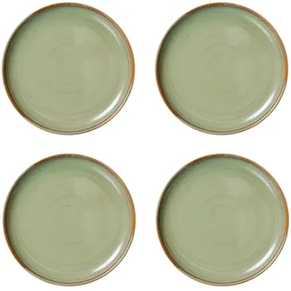 HKliving - Chef Ceramics Teller, Ø 20 cm, moss green (4er-Set)