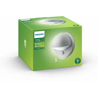 Philips Außenwandleuchte Kunststoff, Metall 195,0 cm mit Bewegungsmelder grau