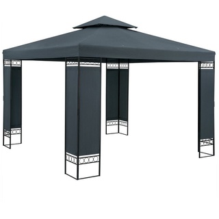 Casaria Pavillon Lorca, 3x3m Farbwahl UV-Schutz 50+ Wasserabweisend Stabil Robust Metall mit grau
