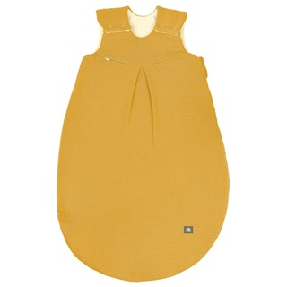 Odenwälder Musselin-Schlafsack Schlafsack Baby-Schlafsack Kinderschlafsack wattiert (Mustard, 70 cm)