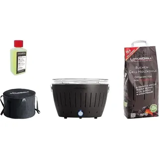 LotusGrill - Sonderpaket BBQ Classic Schwarz (cm 35) mit 2,5 Kg Holzkohle und Brenngel