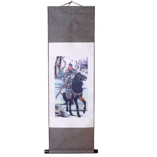 lachineuse - Kakemono God of War - Guang Gong Wandteppich - Japanische Dekoration - 100 x 30 zm - Traditionelles Japanisches Druckgemälde - Graue Farbe - Geschenkidee Japan Asien