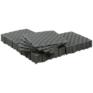 20 Stück Kunststoff Bodenrost Bodenplatte für Sauna/Garten/Poolbereich 500 x 500 x 25 mm Grau