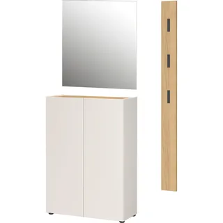 Germania Garderobe, Eiche, Kaschmir, Metall, Glas, Holzwerkstoff, 3-teilig, 104x200x33 cm, Garderobe, Garderoben-Sets & Serien, Garderoben-Sets