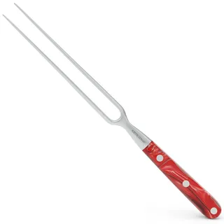 Giesser seit 1776 - Made in Germany - Tranchiergabel 21 cm Red Diamond, PremiumCut Fork No 1, Fleischgabel, Acryl, rot, rostfrei, deutsches Grillmesser scharf, 1940 s 21 rd